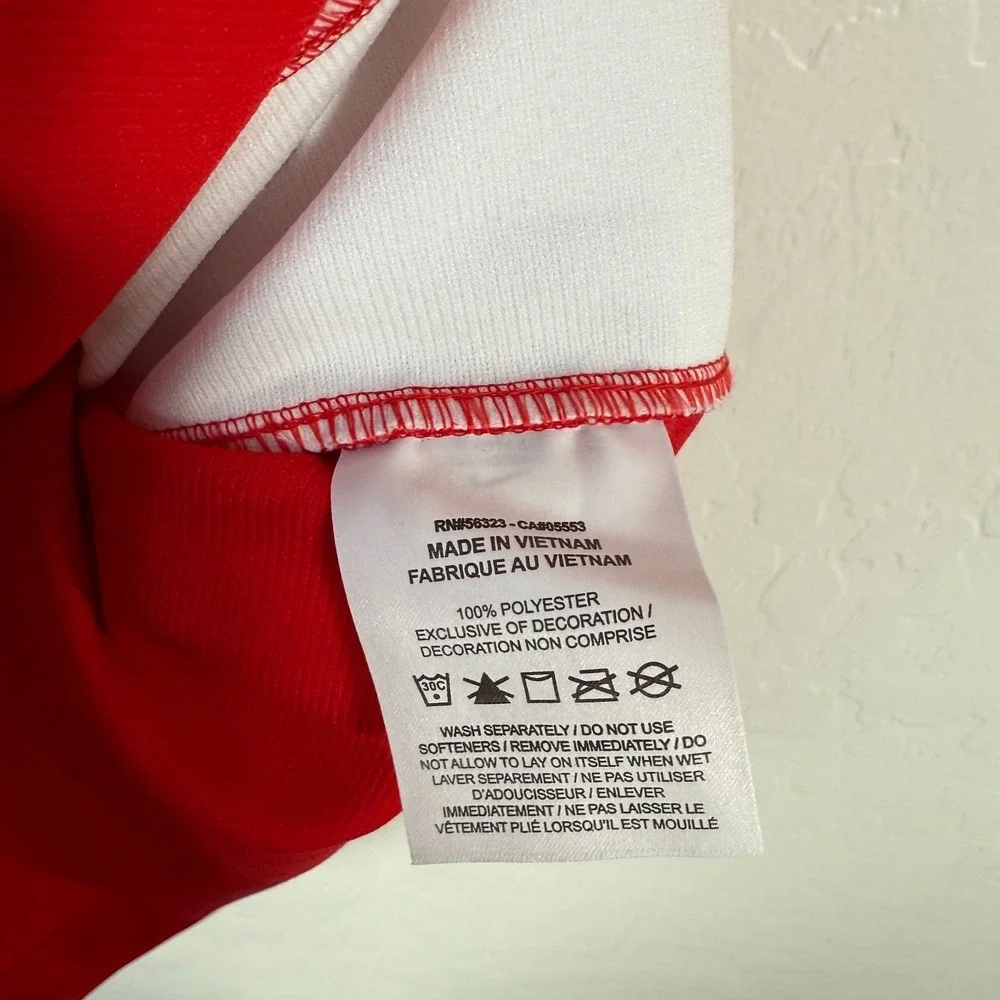 Nike Vapor One Button Baseball Jersey Mens Small White Red Short Sleeve New‎